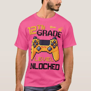 12e niveau ontgrendeld videogame gamers pixel  t-shirt