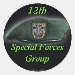 12e speciale troepenmacht sf Green Berets veterane Ronde Sticker