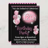 12e uitnodiging van de Birthday Party (Voorkant / Achterkant)