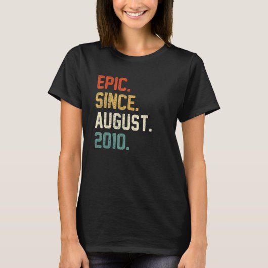 12e verjaardag 12 jaar oud epic sinds augustus 201 t-shirt (Voorkant)