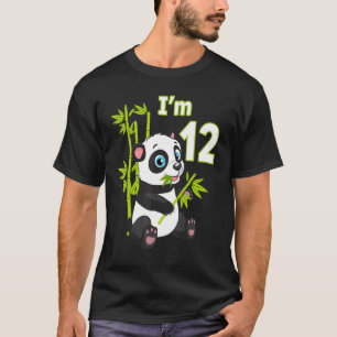 12e verjaardag 12 jaar oude partij Dierlijke Panda T-shirt