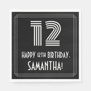 12e verjaardag: Art Deco geïnspireerd look "12" +  Servet
