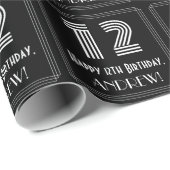 12e verjaardag: Art Deco geïnspireerde look "12" w Cadeaupapier (Rol Hoek)