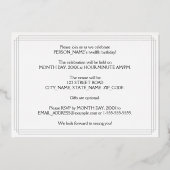 12e verjaardag: Art Deco Kijk "12" en naam Folie Uitnodiging (Achterkant)