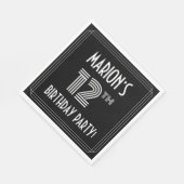 12e verjaardag: Art Deco Style + aangepaste naam Servet (Hoek)