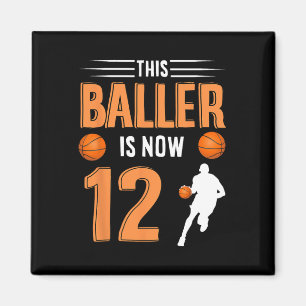 12e verjaardag basketbal - deze baller is nu 12 magneet