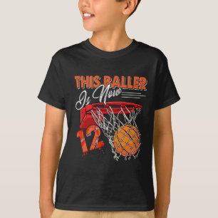 12e verjaardag basketbal plezier 12 jaar oud Kinde T-shirt