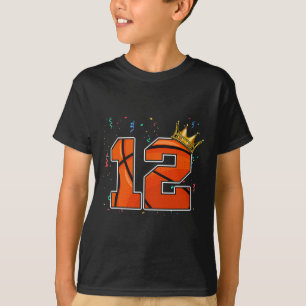 12e verjaardag Basketball Big Number 12 jaar oude  T-shirt