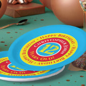 12e verjaardag Borden op jaarbasis Papieren Bordje