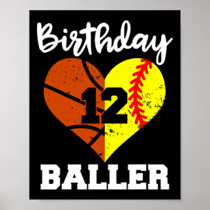 12e verjaardag Byller Fun 12 jaar oude Softbyll By Poster
