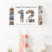 12e verjaardag feest nummer 12 foto collage spandoek (Insitu)
