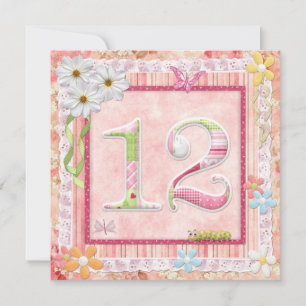 12e verjaardag feest scrapbooking stijl kaart