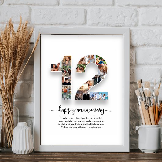 12e verjaardag Foto Collage Poster