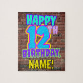 12e verjaardag ~ Fun, door Urban Graffiti geïnspir Legpuzzel (Verticaal)