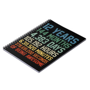 12e verjaardag Gift 12 jaar oud Notitieboek