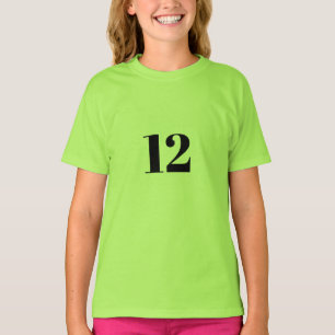 12e verjaardag Happy Twelve Lime Green Custom Age T-shirt