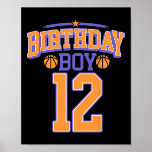 12e verjaardag jongen skeletliefhebber 12 jaar oud poster