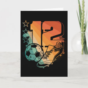 12e verjaardag Jongen Voetballer Voetbal 12 Jaar Kaart