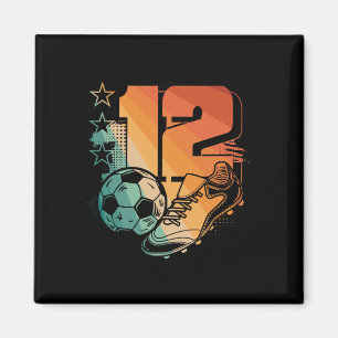 12e verjaardag Jongen Voetballer Voetbal 12 Jaar O Magneet