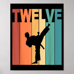 12e verjaardag Karate Taekwondo Thema 12 Jaar Oud Poster