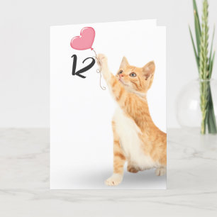 12e verjaardag kat kaart