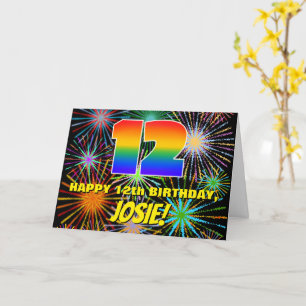12e verjaardag: Leuke, kleurrijke vuurwerkfeesten Kaart