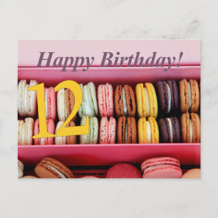 12e verjaardag Macaron Card Briefkaart