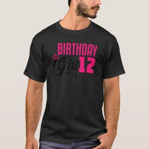 12e verjaardag meisje 12 jaar oud bday t-shirt