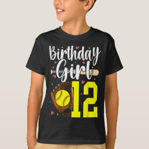 12e verjaardag meisje zachtjes twaalfde verjaardag t-shirt