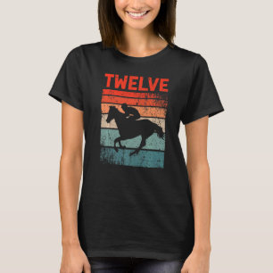 12e verjaardag Paardenrennen 12 jaar oud meisje B T-shirt