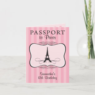 12e verjaardag Paris Passport Invitation
