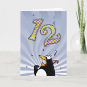 12e verjaardag - Penguin Surprise Kaart (Voorkant)