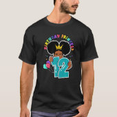 12e verjaardag prinses Afro Puffs meisjes T-shirt (Voorkant)