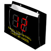 12e verjaardag: Red Digital Clock Style "12" + naa Groot Cadeauzakje (Voorkant Gekanteld)