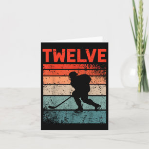 12e verjaardag Retro Ice Hockey 12 jaar oude jonge Kaart