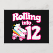 12e verjaardag Roller Skating 12 jaar oud schaats Briefkaart (Voorkant)