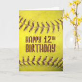 12e verjaardag Softbal Kaart (Gele Bloem)