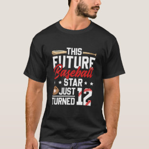 12e verjaardag Toekomstige Baseball Star 12 T-shirt