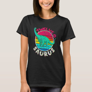 12e verjaardag Twaalf O Saurus Brachiosaurus Famil T-shirt