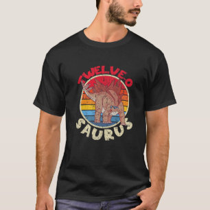 12e verjaardag Twaalf o Saurus Stegosaurus I Famil T-shirt