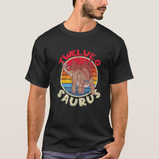 12e verjaardag Twaalf o Saurus Stegosaurus I Famil T-shirt