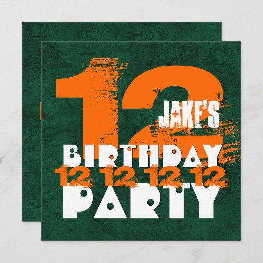 12e verjaardag van de 12e verjaardag van de 12e ja kaart (Voorkant / Achterkant)