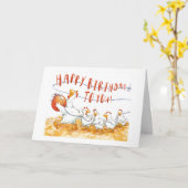 *12e VERJAARDAG* VAN DE HAPPY CHICKENS Kaart (Gele Bloem)