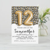 12e verjaardag van het dagblad Leopard Animal Prin Kaart (Staand voorkant)