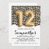 12e verjaardag van het dagblad Leopard Animal Prin Kaart (Voorkant / Achterkant)