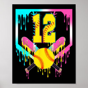 12e Verjaardag Zachte Thuisplaat Drip Ijs 12 Jaar Poster