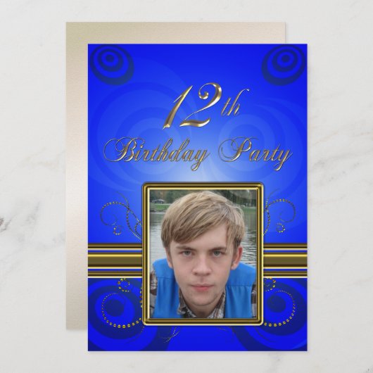 12e verjaardagsfeestje Uitnodiging (Voorkant / Achterkant)