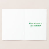 12ème anniversaire : Gras "12 ans !" Carte Gold Fo (Intérieur)