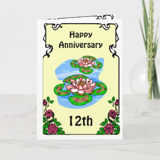 12ème carte d'anniversaire - nénuphars