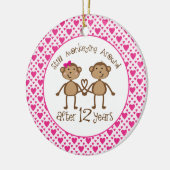 12ème Ornement d'amour de singe d'anniversaire (Gauche)